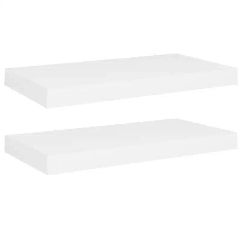 Set di 2 mensole a parete a nido d'ape, in MDF bianco, metallo, medie