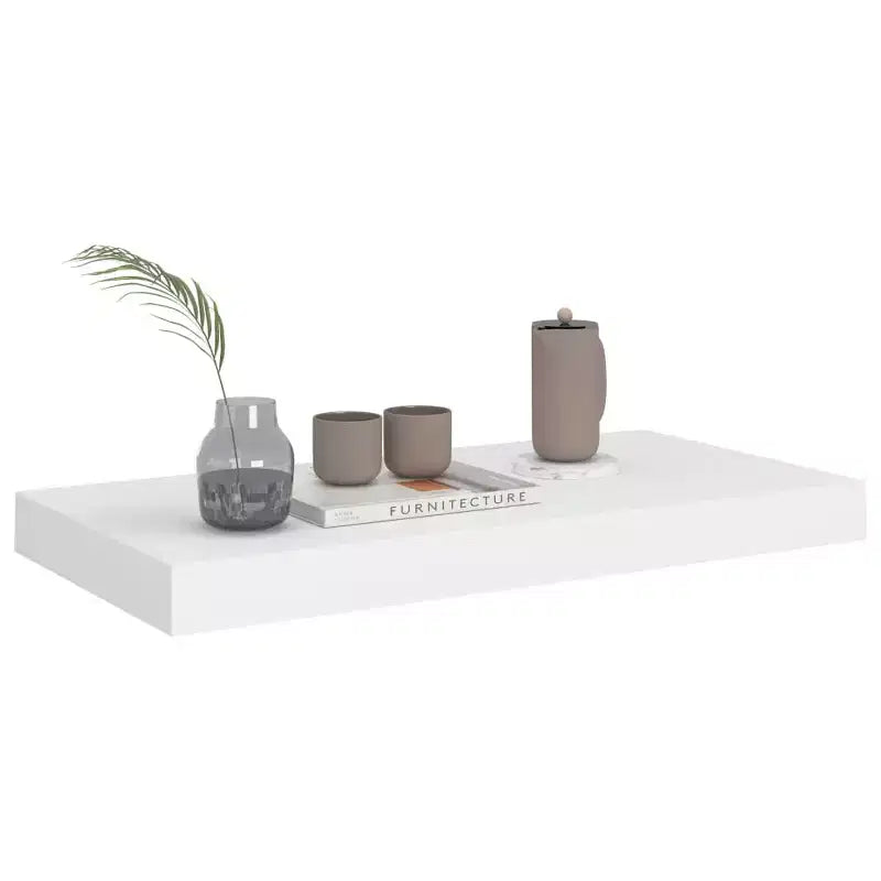 Set di 2 mensole a parete a nido d'ape, in MDF bianco, metallo, medie