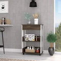 Okak Modern Kitchen Cart with 1 Drawer and 2 Shelves, Kitchen Island On Wheels, Countertop Organizer for Kitchen, Dining Room, Living Room, Brown
