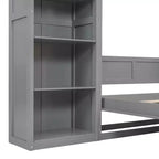 Letto a scomparsa matrimoniale/queen size con scaffali, letto a scomparsa salvaspazio per camera degli ospiti/ufficio domestico