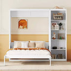 Letto a scomparsa matrimoniale/queen size con scaffali, letto a scomparsa salvaspazio per camera degli ospiti/ufficio domestico