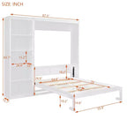 Letto a scomparsa matrimoniale/queen size con scaffali, letto a scomparsa salvaspazio per camera degli ospiti/ufficio domestico