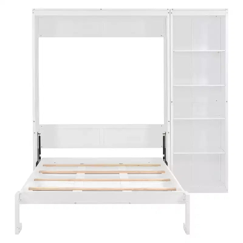 Letto a scomparsa matrimoniale/queen size con scaffali, letto a scomparsa salvaspazio per camera degli ospiti/ufficio domestico