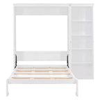 Letto a scomparsa matrimoniale/queen size con scaffali, letto a scomparsa salvaspazio per camera degli ospiti/ufficio domestico
