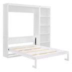 Letto a scomparsa matrimoniale/queen size con scaffali, letto a scomparsa salvaspazio per camera degli ospiti/ufficio domestico