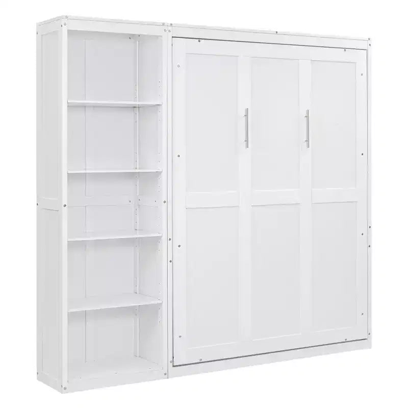 Letto a scomparsa matrimoniale/queen size con scaffali, letto a scomparsa salvaspazio per camera degli ospiti/ufficio domestico