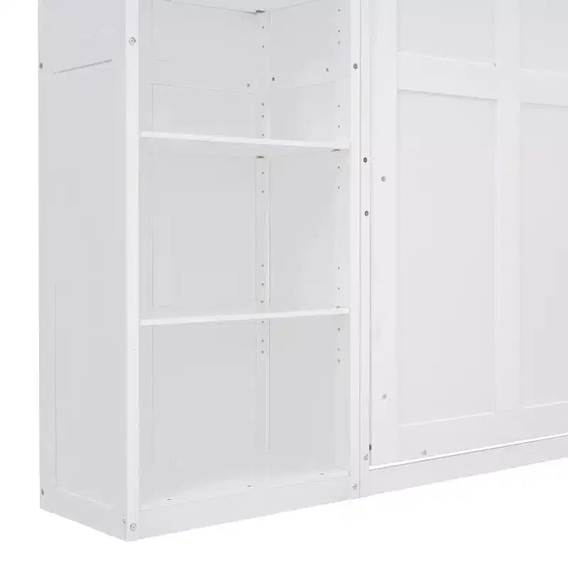 Letto a scomparsa matrimoniale/queen size con scaffali, letto a scomparsa salvaspazio per camera degli ospiti/ufficio domestico