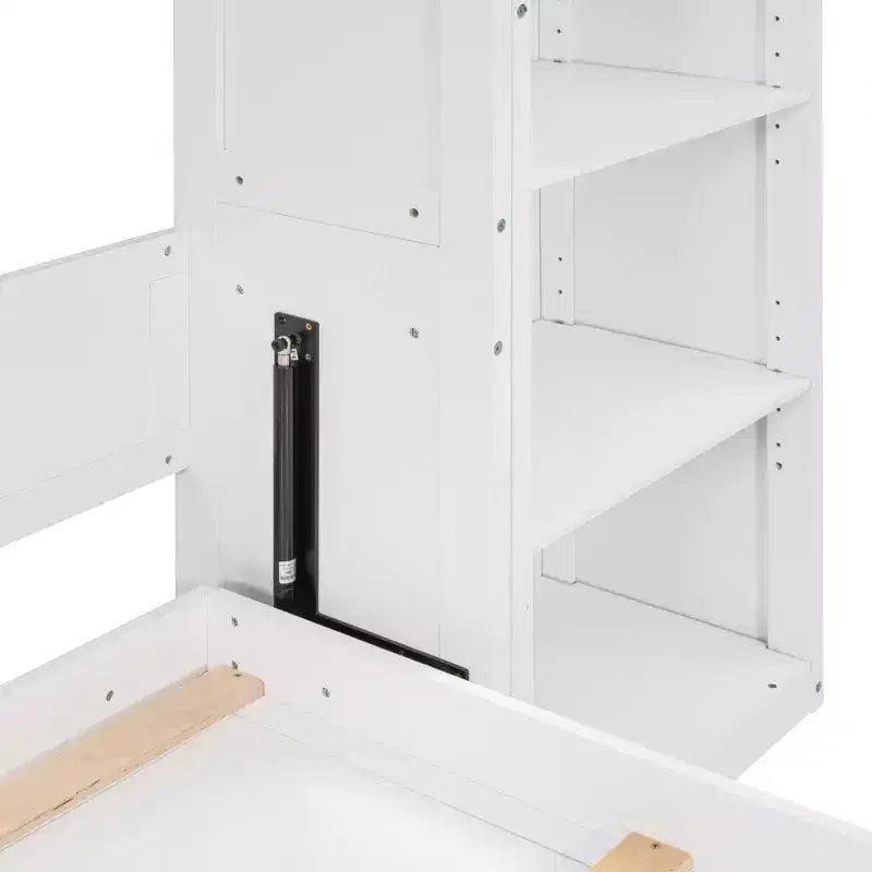 Letto a scomparsa matrimoniale/queen size con scaffali, letto a scomparsa salvaspazio per camera degli ospiti/ufficio domestico