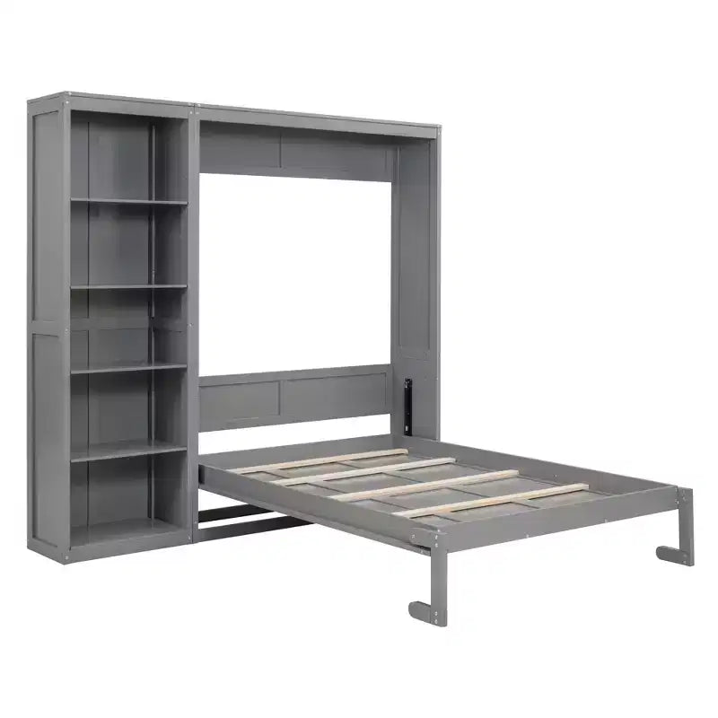 Letto a scomparsa matrimoniale/queen size con scaffali, letto a scomparsa salvaspazio per camera degli ospiti/ufficio domestico