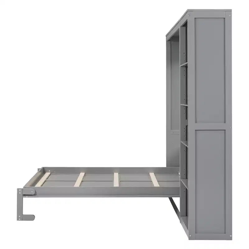Letto a scomparsa matrimoniale/queen size con scaffali, letto a scomparsa salvaspazio per camera degli ospiti/ufficio domestico