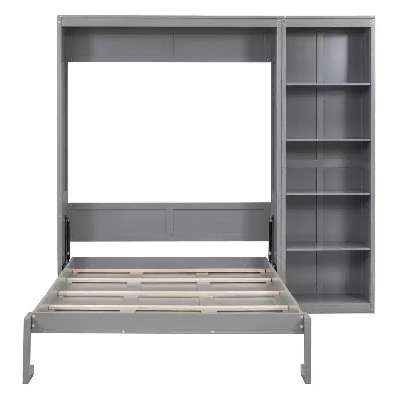 Letto a scomparsa matrimoniale/queen size con scaffali, letto a scomparsa salvaspazio per camera degli ospiti/ufficio domestico