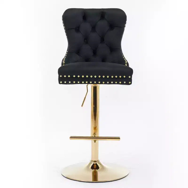 Set di 2 sgabelli da bar girevoli in velluto regolabili in altezza da 63,5 a 83,8 cm, sgabelli da bancone imbottiti per casa, pub, isola cucina