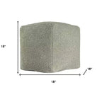 HomeRoots Pouf Ottomano in Bouclé Salvia da 18 Pollici