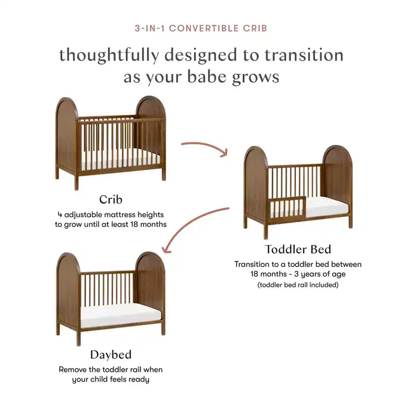 Babyletto Bondi Culla Convertibile 3-in-1 con Kit per Letto da Bambino