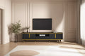 85 in Luxury Minimalism TV Stand, Modern Mid Century Entertainment Center with Open Storage Shelf,TV Console Table with Cabinets and Drawers