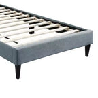 Letto singolo Royal Hampton, rivestimento in lino grigio chiaro trapuntato a canali morbidi