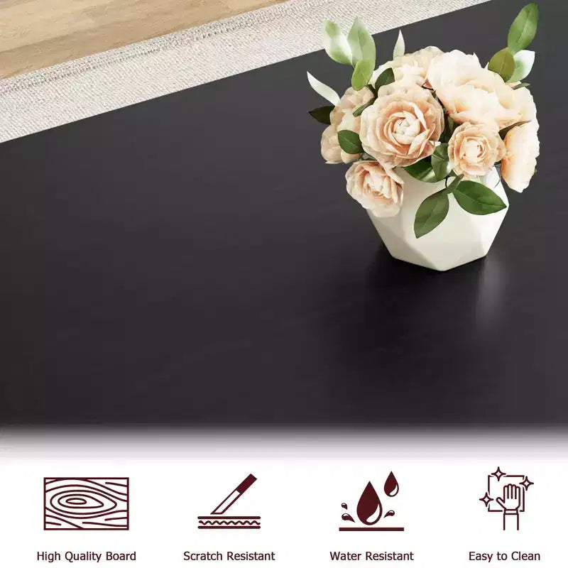 Set Tavolo da Pranzo per 4-6 Persone, Set Tavolo da Cucina, Piano in Legno MDF, Robusta Struttura in Metallo, Facile Montaggio, per Cucina, Sala da Pranzo