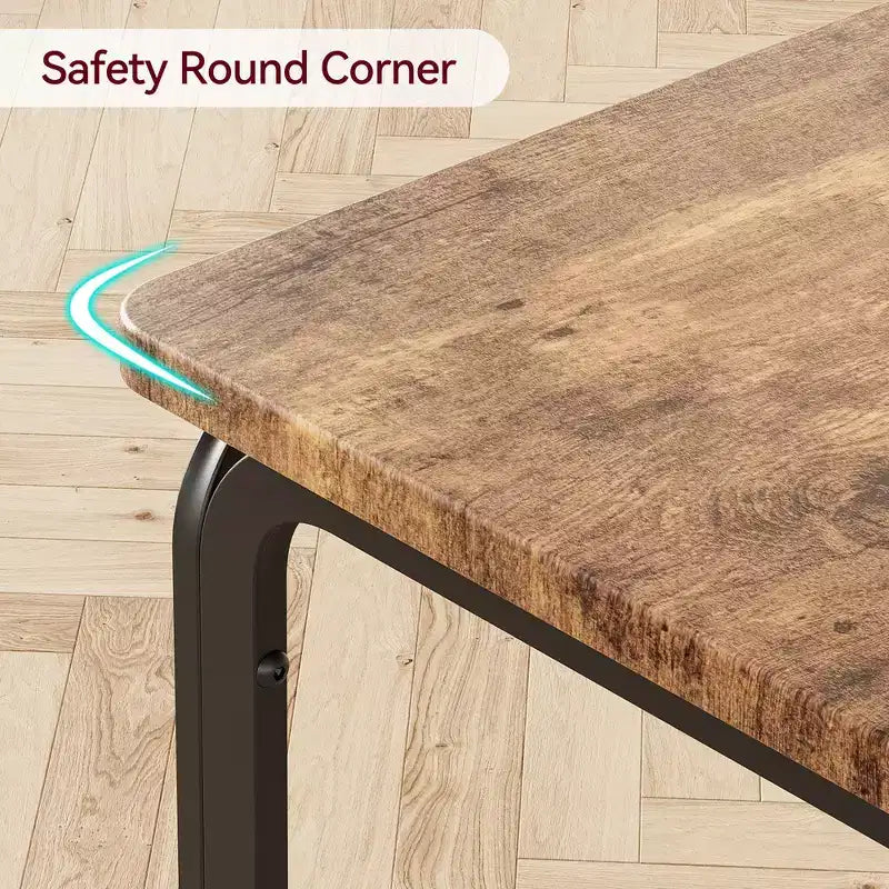 Set da 5 Pezzi per Cucina Sala da Pranzo, Tavolo e Sedie con Struttura in Metallo e Piano in Legno, Tavolo da Pranzo Quadrato, Facile da Montare, per la Casa