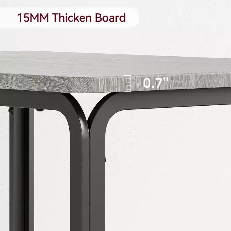 Set da 5 Pezzi per Cucina Sala da Pranzo, Tavolo e Sedie con Struttura in Metallo e Piano in Legno, Tavolo da Pranzo Quadrato, Facile da Montare, per la Casa