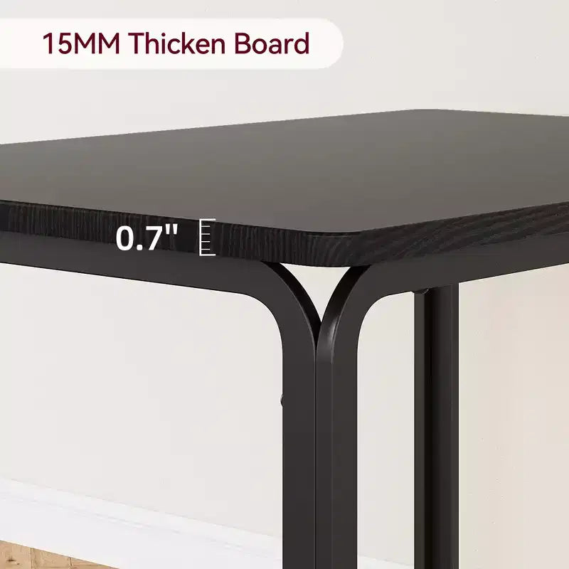Set da 5 Pezzi per Cucina Sala da Pranzo, Tavolo e Sedie con Struttura in Metallo e Piano in Legno, Tavolo da Pranzo Quadrato, Facile da Montare, per la Casa