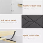 COZONY Struttura Letto in Legno con Testiera Imbottita, Robuste Doghe in Legno Nessun Box Spring Necessario