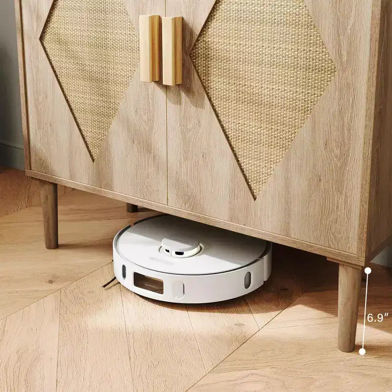 Mobile Buffet GustoWave con Contenitore, Armadietto Contenitore con 2 Sportelli in Rattan, Credenza, Mobiletto d'Accento per Soggiorno, Sala da Pranico, Ingresso