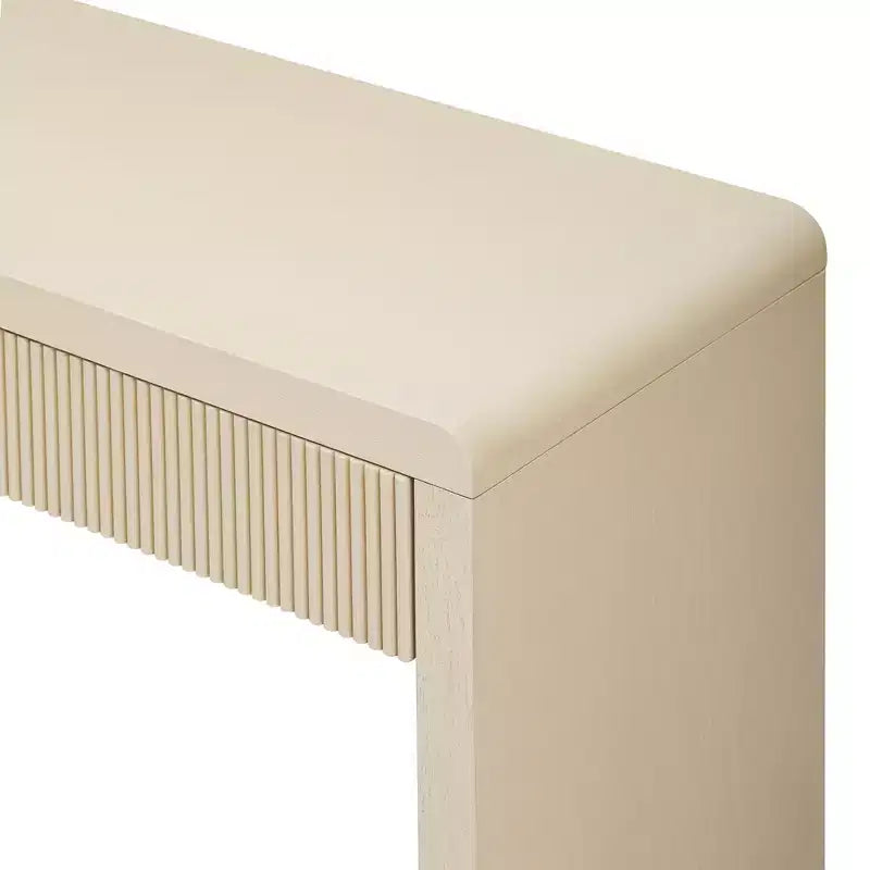 Consolle Rustica Luxystar con 3 Cassetti Scanalati, Impiallacciatura in Legno Massello e Venatura Naturale per Soggiorno, Ingresso