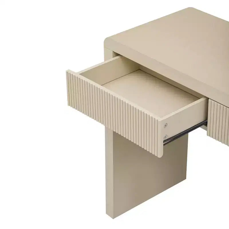 Consolle Rustica Luxystar con 3 Cassetti Scanalati, Impiallacciatura in Legno Massello e Venatura Naturale per Soggiorno, Ingresso