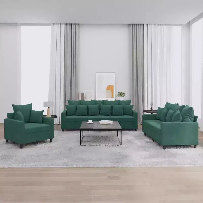 vidaXL Set Divani con Cuscini Divano Poltrona per Soggiorno 3 pz Velluto