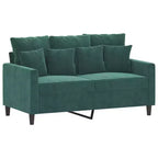 vidaXL 2-Seater Sofa Dark Green 47.2 Velvet