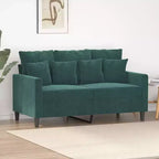 vidaXL Divano a 2 Posti Verde Scuro 120 cm Velluto