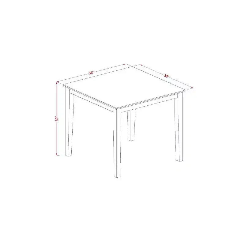 Set da pranzo 5 pezzi in legno massello con finitura noce antico - Top quadrato rivestito - 4 posti