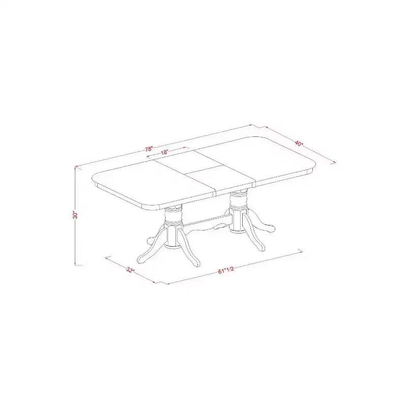 Set da pranzo per cucina 7 pezzi - Tavolo in legno e sedie in lino - Rettangolare 100x200 cm