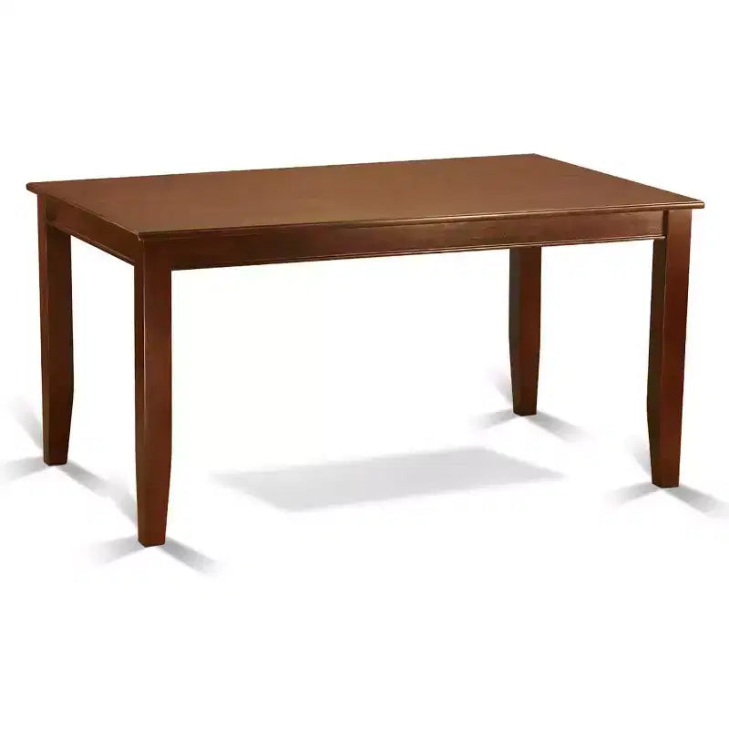 HomeStock Set Sala da Pranzo Rettangolare 5 Pezzi - Top in Legno Massello Finitura Mogano - Posti a Sedere per 4 Persone