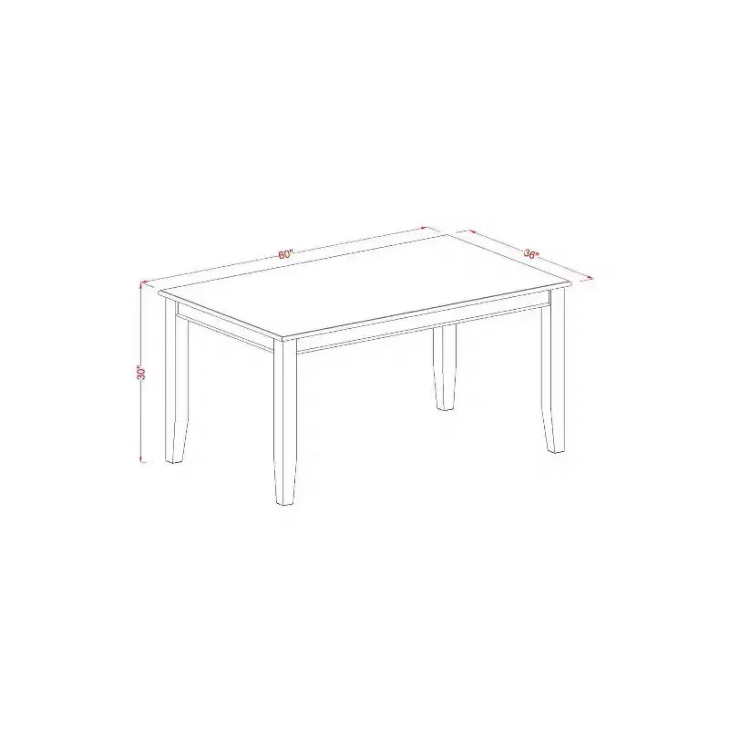 HomeStock Set Sala da Pranzo Rettangolare 5 Pezzi - Top in Legno Massello Finitura Mogano - Posti a Sedere per 4 Persone
