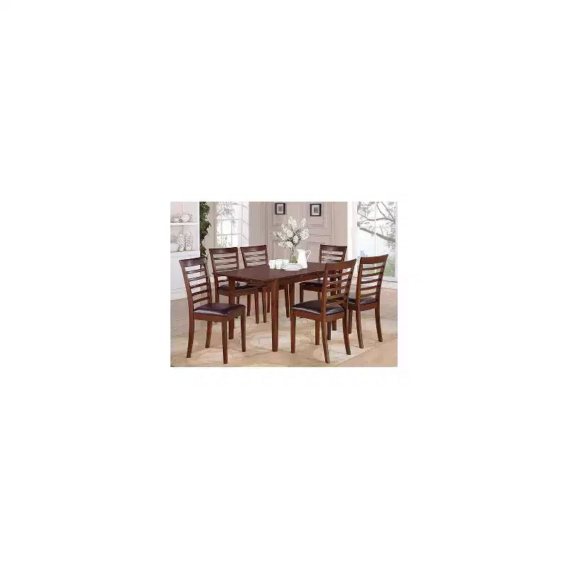 Set da pranzo Chic da 7 pezzi - Tavolo rettangolare con allunga e 6 sedie da pranzo - 81x152 cm