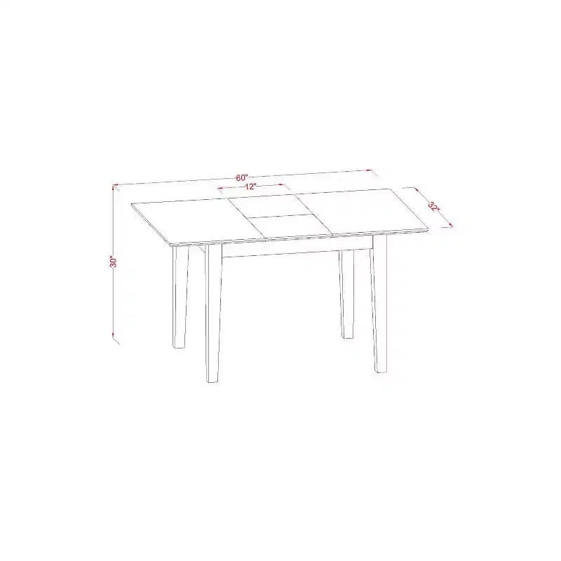 Set da pranzo Chic da 7 pezzi - Tavolo rettangolare con allunga e 6 sedie da pranzo - 81x152 cm
