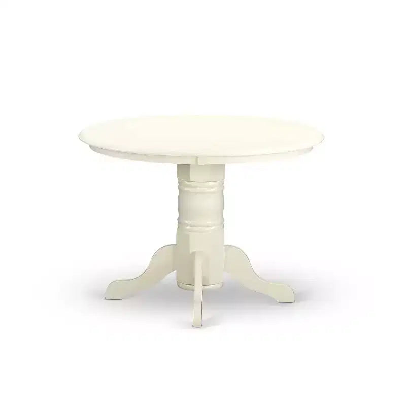 HomeStock Tavolo da pranzo a 5 pezzi, piano in legno massello con finitura color latticello e ciliegio, con 4 sedie Parson
