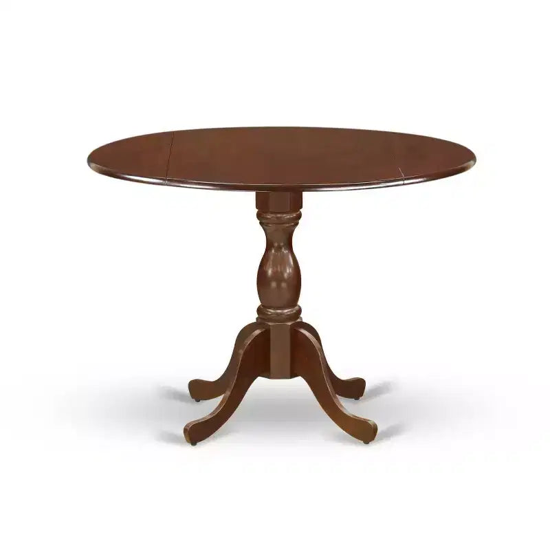 Set Sala da Pranzo Imbottito da 3 Pezzi in Legno Massello con Finitura Mogano (4 Posti)