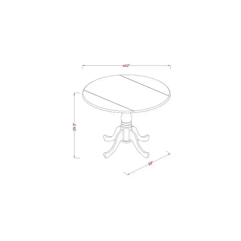 Set Sala da Pranzo Imbottito da 3 Pezzi in Legno Massello con Finitura Mogano (4 Posti)