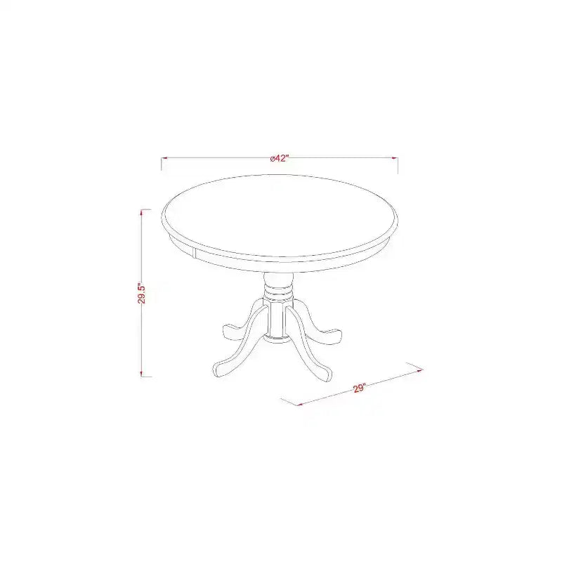 HomeStock Tavolo da pranzo a 5 pezzi in lino bianco con piano in legno massello e 4 sedie Parson
