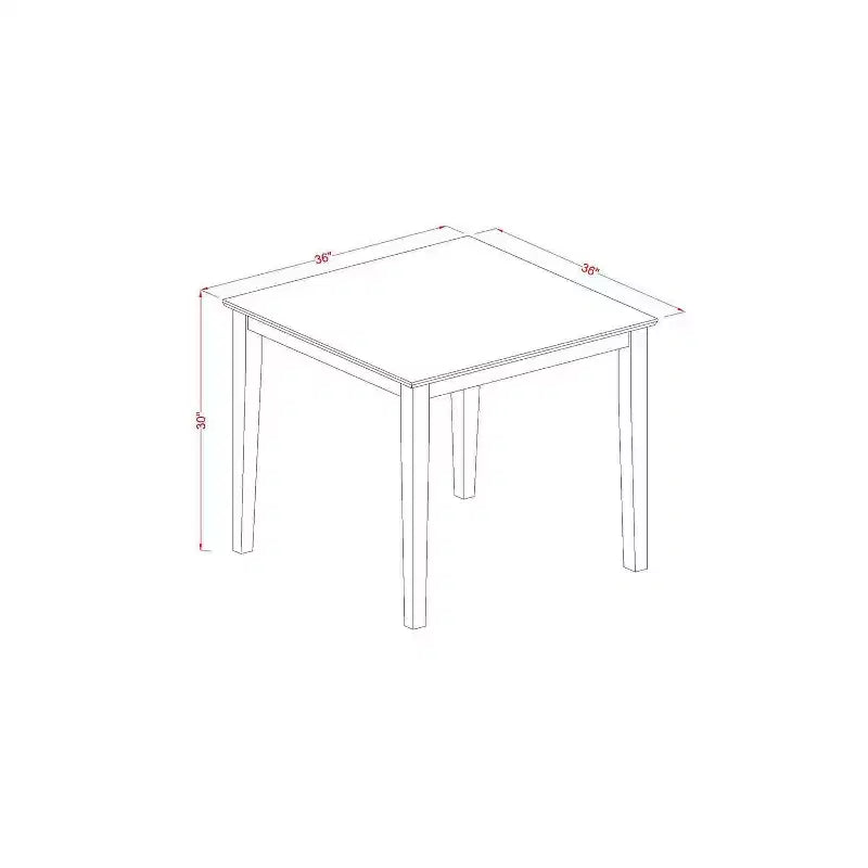 Set da pranzo moderno 3 pezzi - Tavolo e 2 sedie - Finitura bianco lino