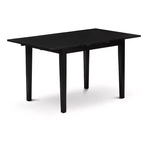 5-Piece Black Finish Solid Wood Top - Rectangular Dining Room Set (Seats-4)