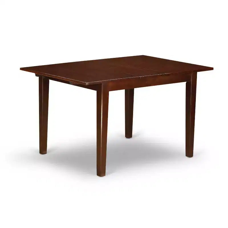 HomeStock Set da pranzo in 5 pezzi con tavolo in legno massello con finitura mogano e 4 sedie