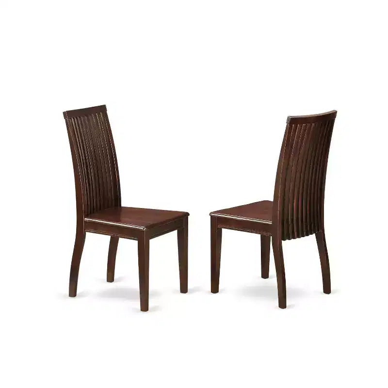 HomeStock Set da pranzo in 5 pezzi con tavolo in legno massello con finitura mogano e 4 sedie