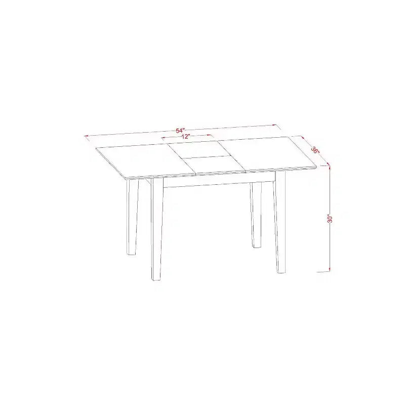 HomeStock Set da pranzo in 5 pezzi con tavolo in legno massello con finitura mogano e 4 sedie