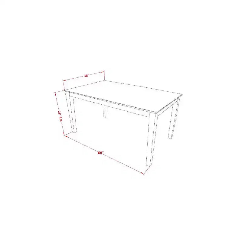 HomeStock Set da Pranzo 5 Pezzi in Legno Massello con piano color Cappuccino - Posti a sedere per 4 persone