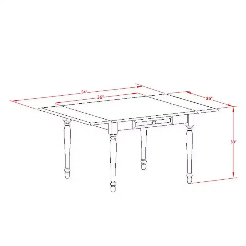 Set da pranzo HomeStock in 3 pezzi con piano in legno massello con finitura in mogano e tavolo con anta a ribalta