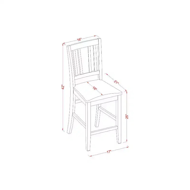 Set Tavolo Alto con Sedie - Set da Pranzo/Bar Moderno - Finitura Mogano - Set da 5 Pezzi