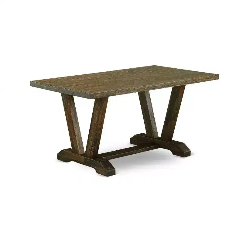 Set da Pranzo 7 Pezzi in Legno Massello Top con Bottoni Tappezzati Multi-Colore HomeStock – 4 Posti a Sedere